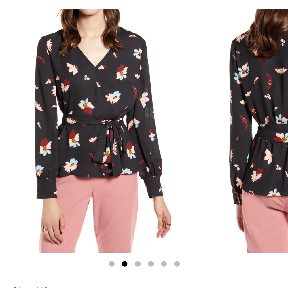 Halogen Faux Wrap Blouse